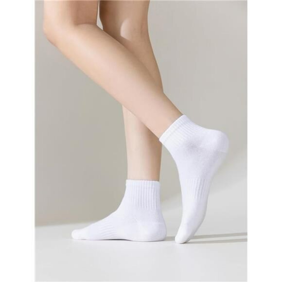 Womens Cotton Ankle Socks Arch Support Gym Running Mini Crew 5 Pack Durable - Picture 2 of 7